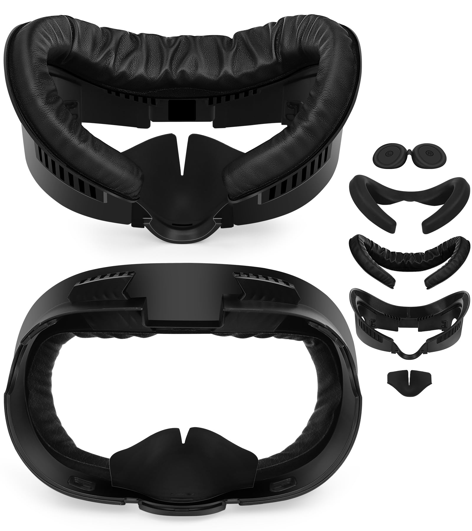 Yrxvw Facial Interface & Face Pad Cushion Compatible With Oculus/Meta Quest 3 Accessories, Replacement Pu Leather Foam Cushion,A